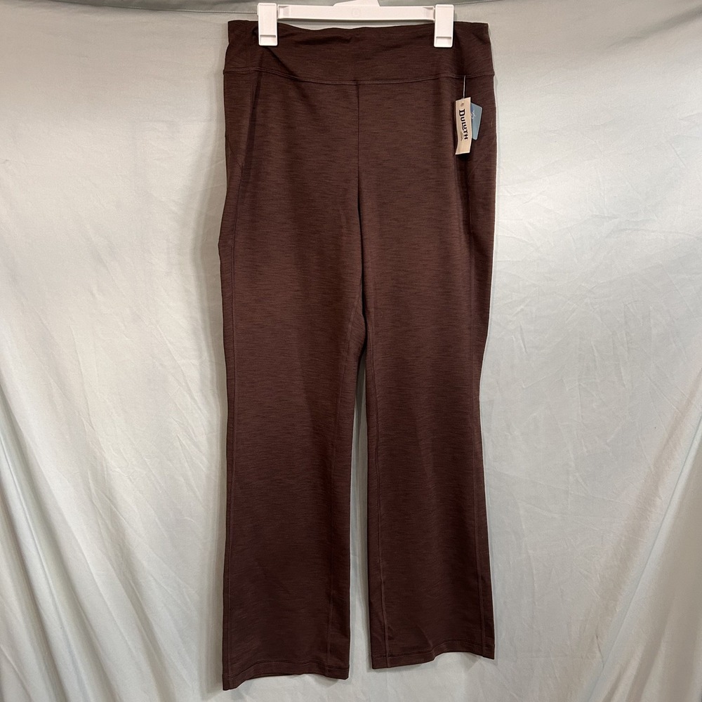 NWT Duluth Trading Women NoGA Brown Bootcut Pants Medium x 31 15771